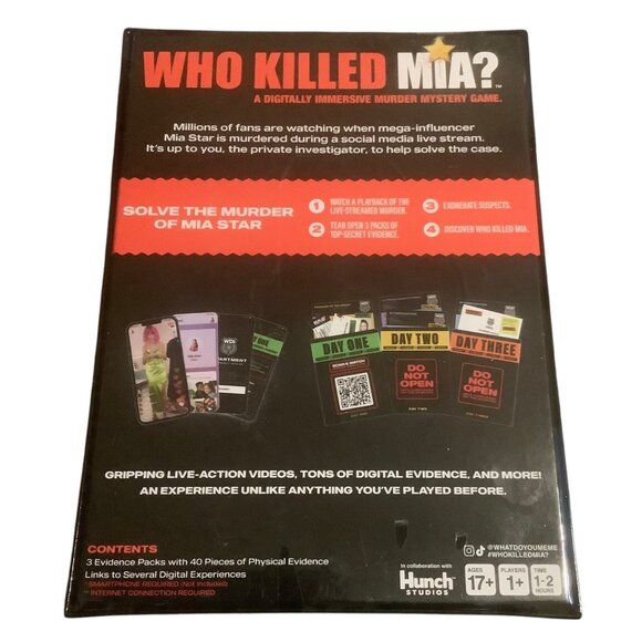 "Who Killed Mia?" Murder Mystery Game Digitally Immersive Adult Crime 17+ NEW - Picture 4 of 8